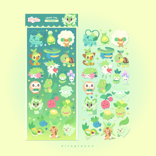 Grass Type | Sticker Sheet [PRE-ORDER]