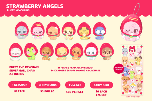 Strawberry Angels | Puffy Keychain