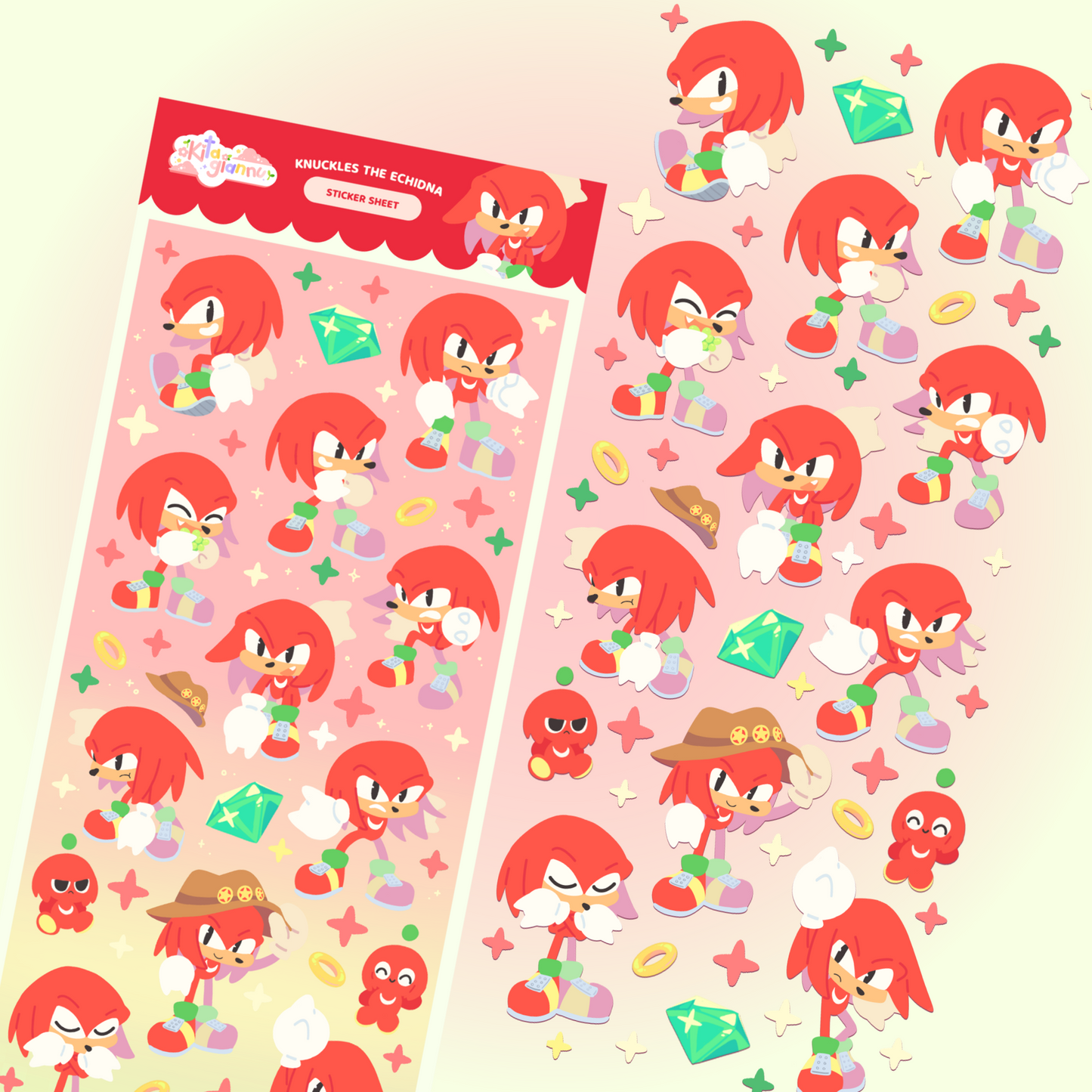 Knuckles the Echidna | Sticker Sheet [PRE-ORDER]